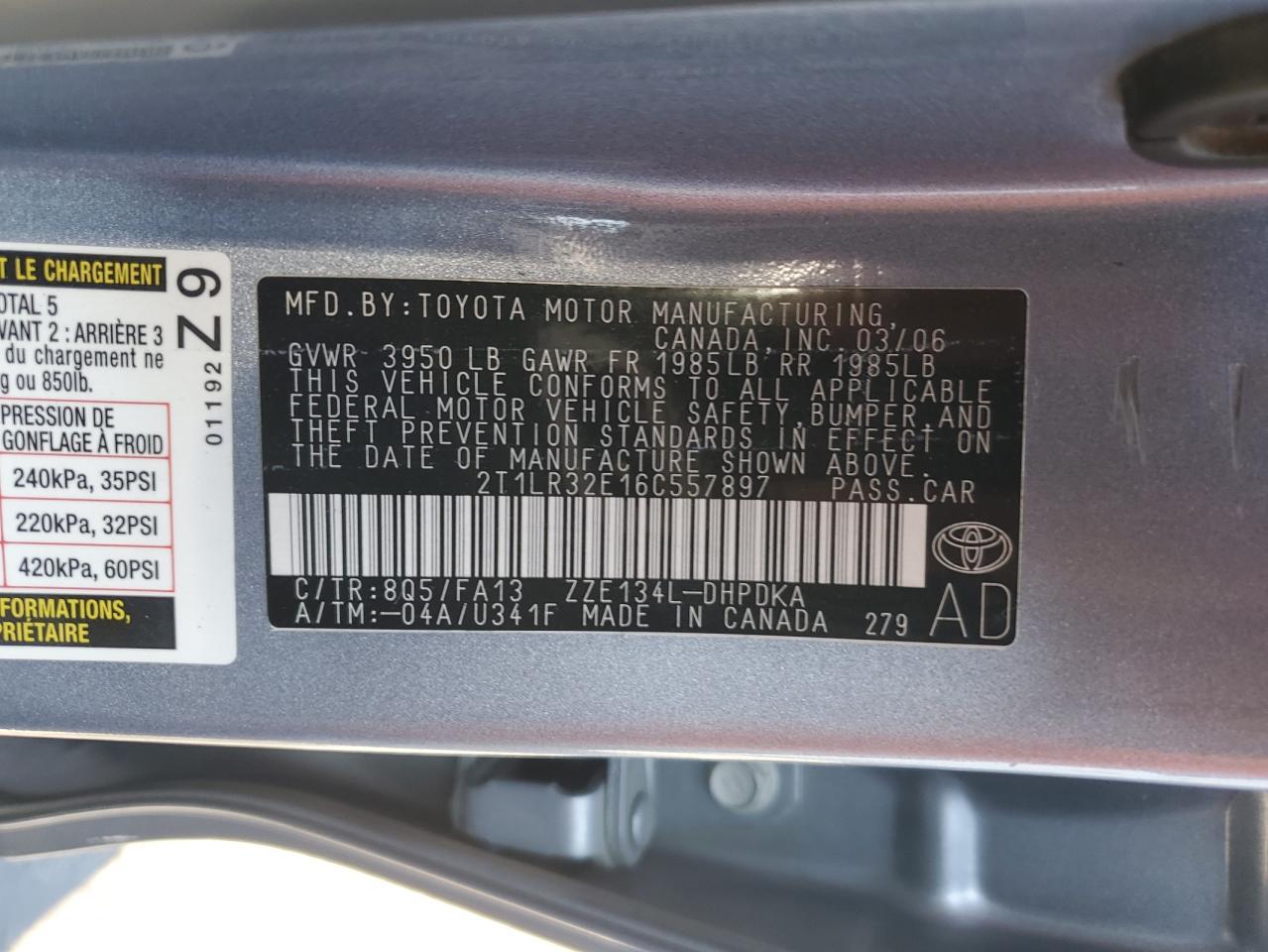 2006 TOYOTA COROLLA