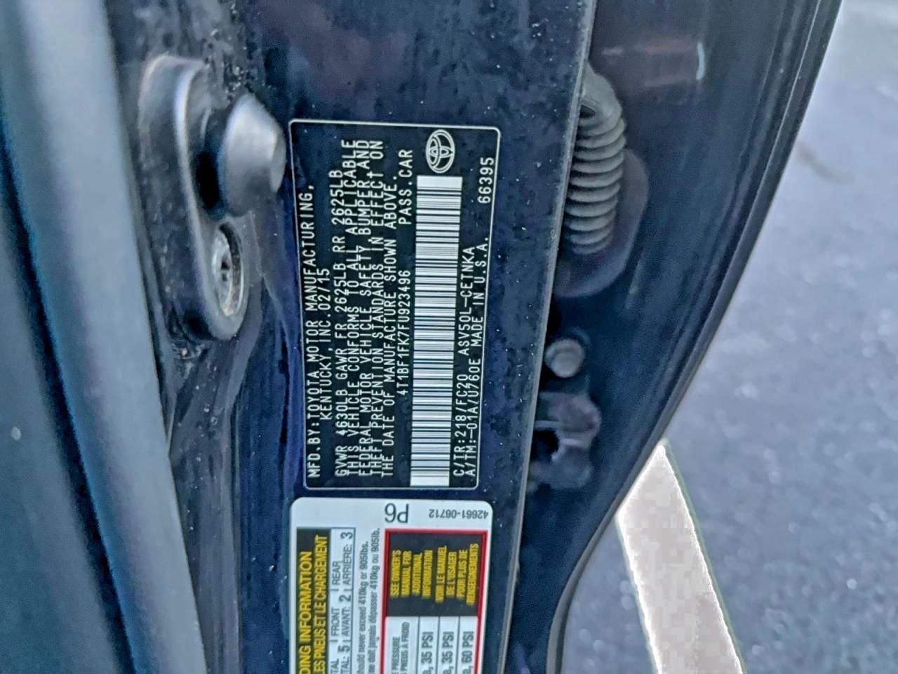 2015 TOYOTA CAMRY
