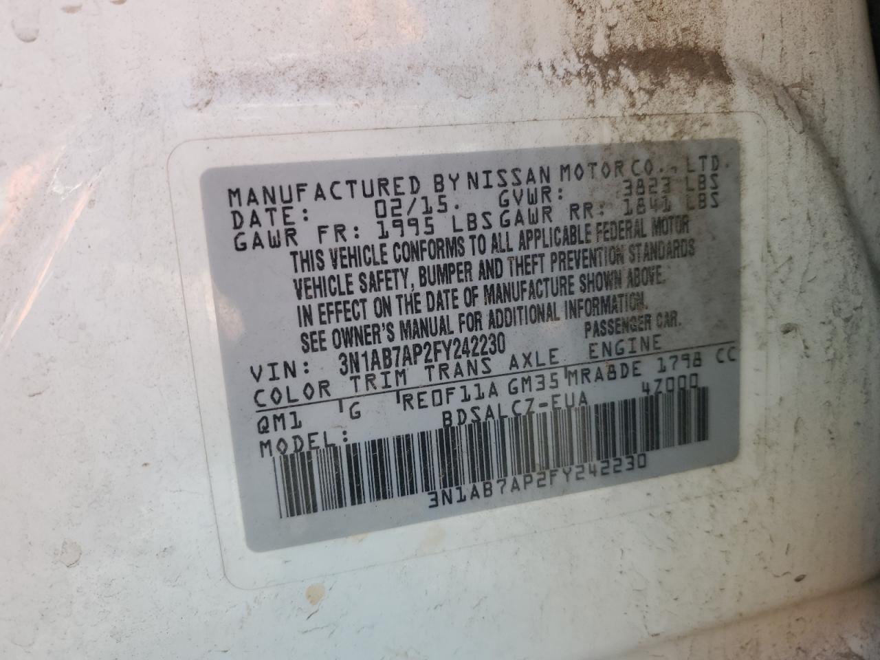 2015 NISSAN SENTRA