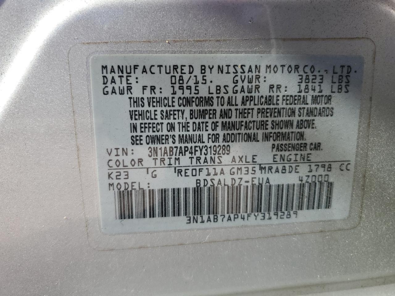 2015 NISSAN SENTRA
