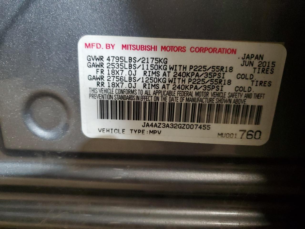 2016 MITSUBISHI outlander