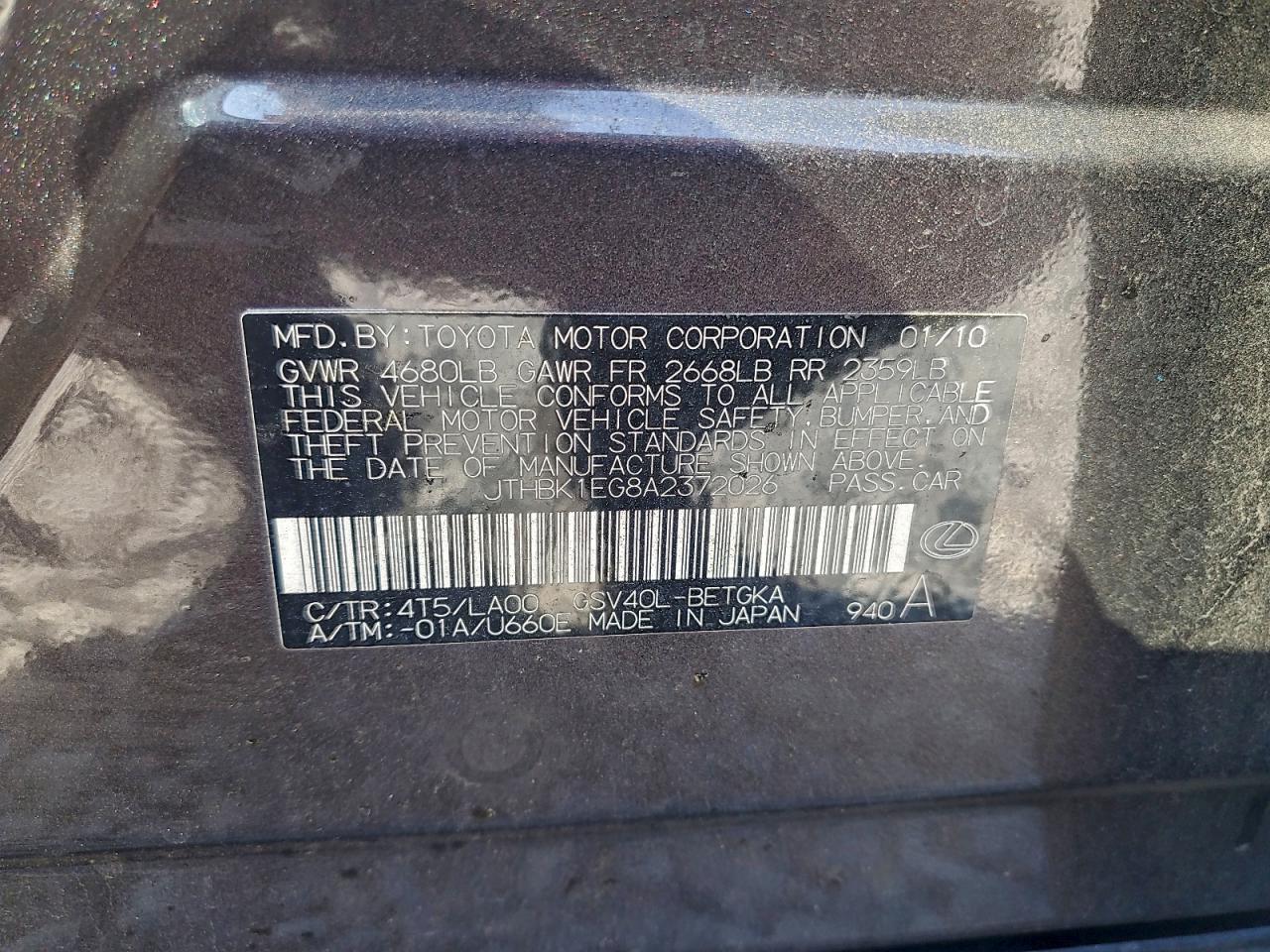 2010 LEXUS ES 350