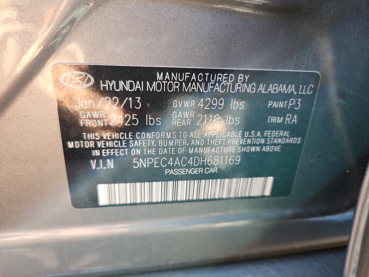 2013 HYUNDAI SONATA