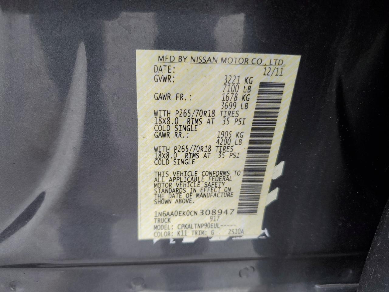 2012 NISSAN Titan