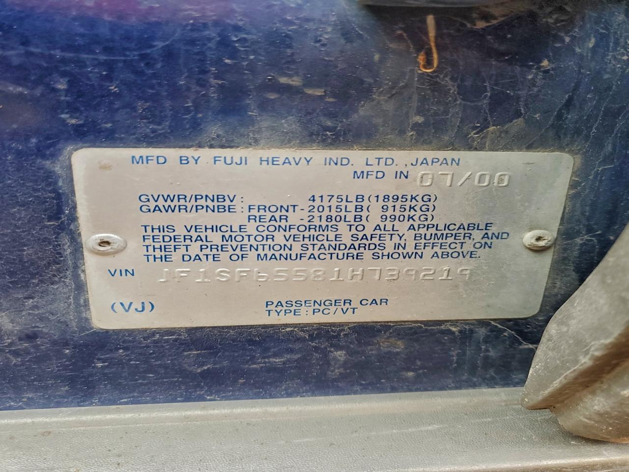 2001 SUBARU FORESTER