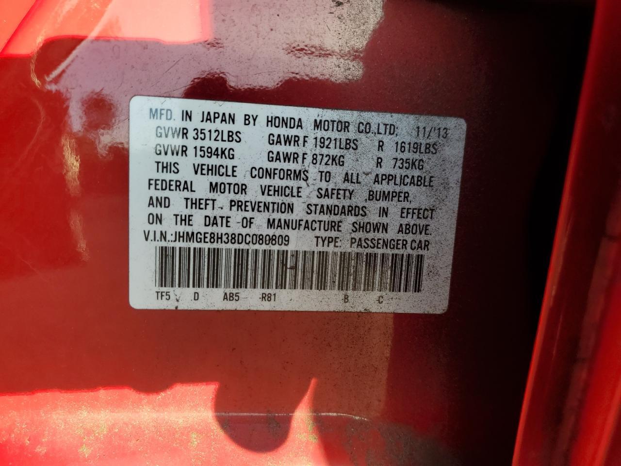 2013 HONDA FIT