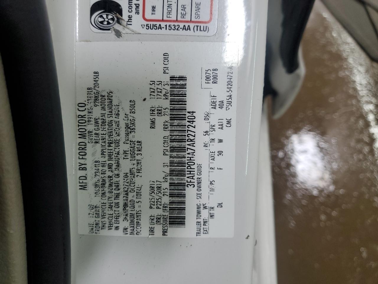 2010 FORD FUSION