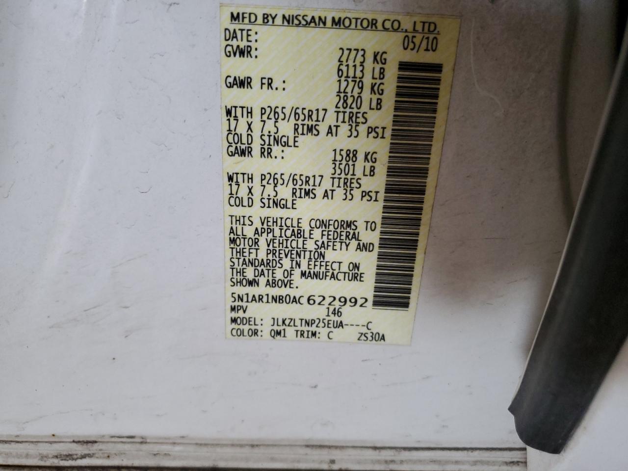 2010 NISSAN PATHFINDER