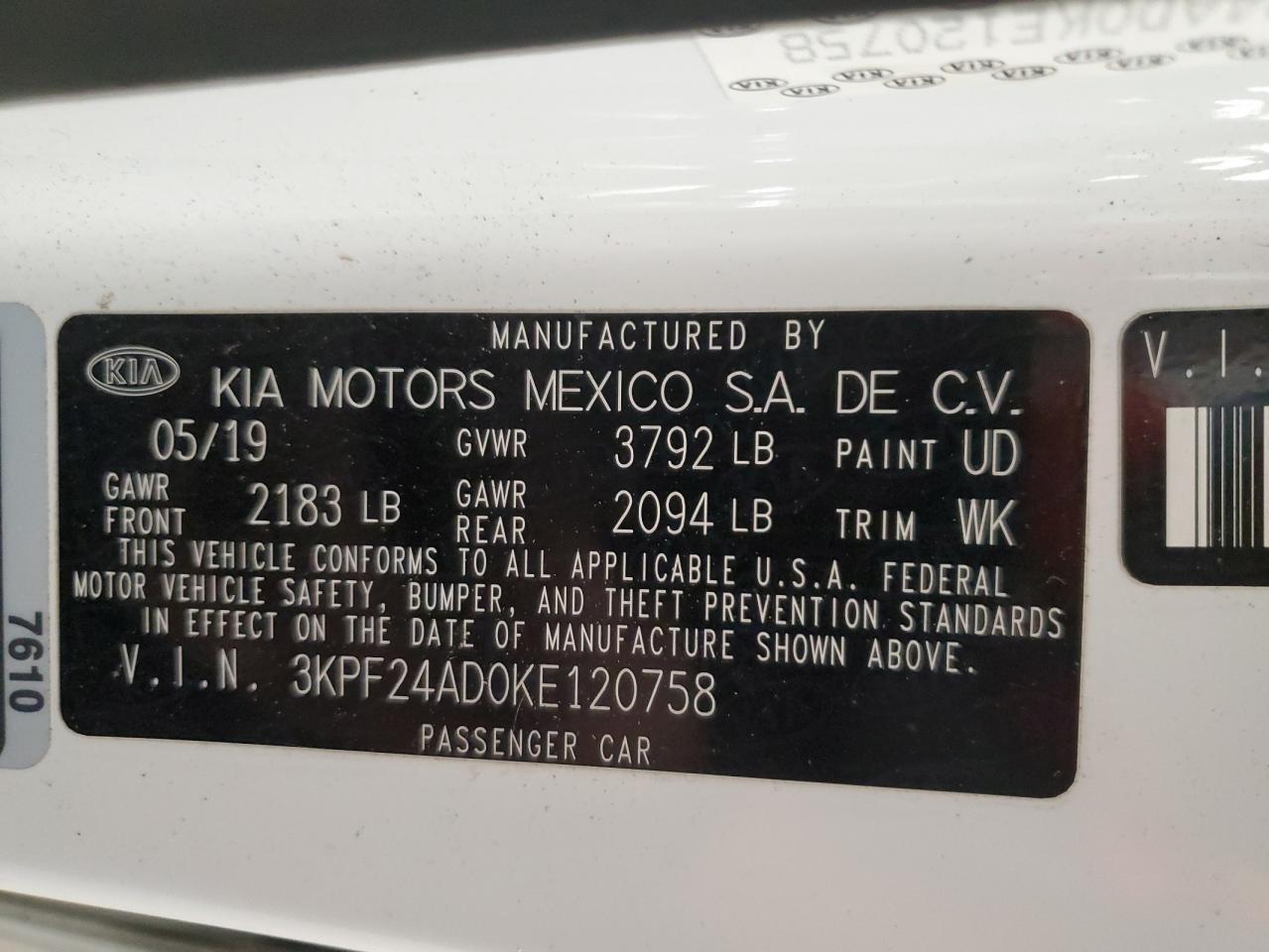 2019 KIA FORTE