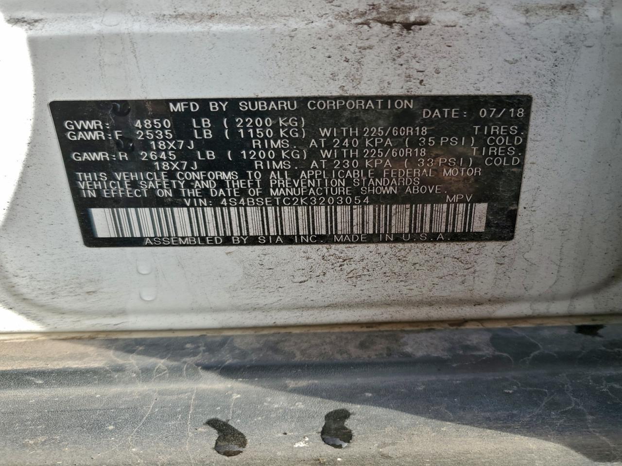 2019 SUBARU Outback