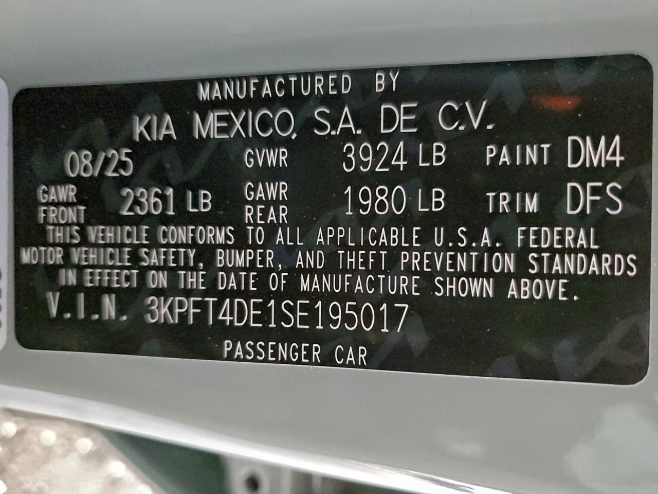 2025 KIA K4
