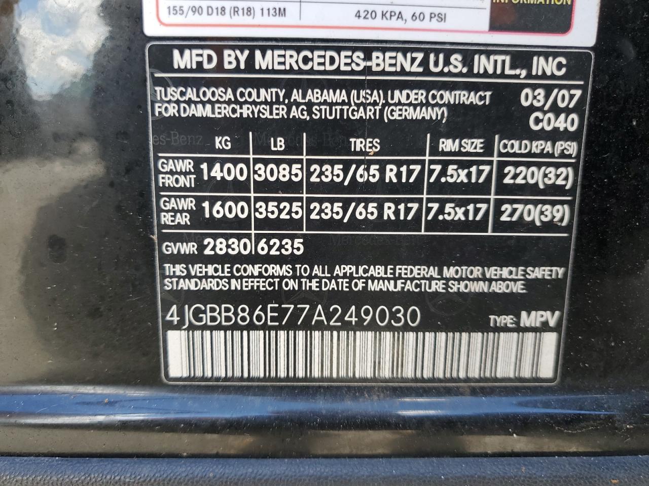 2007 MERCEDES-BENZ ML-Class