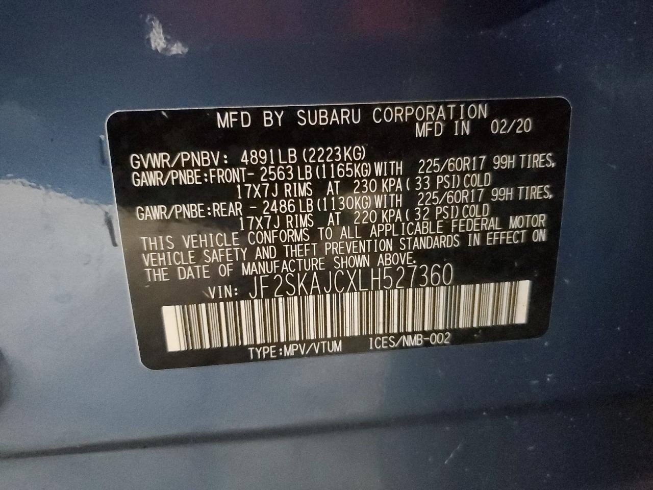 2020 SUBARU FORESTER