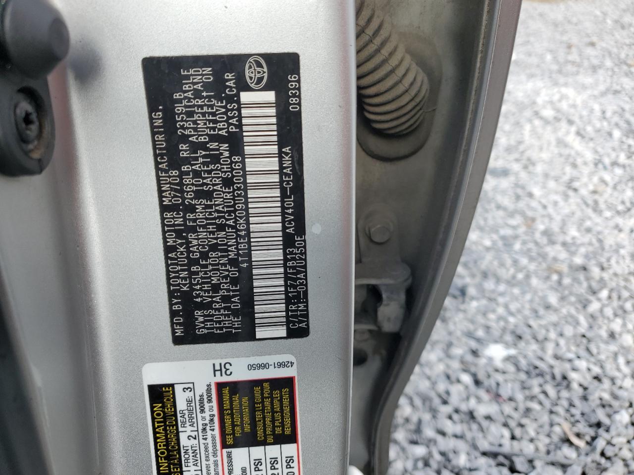 2009 TOYOTA CAMRY