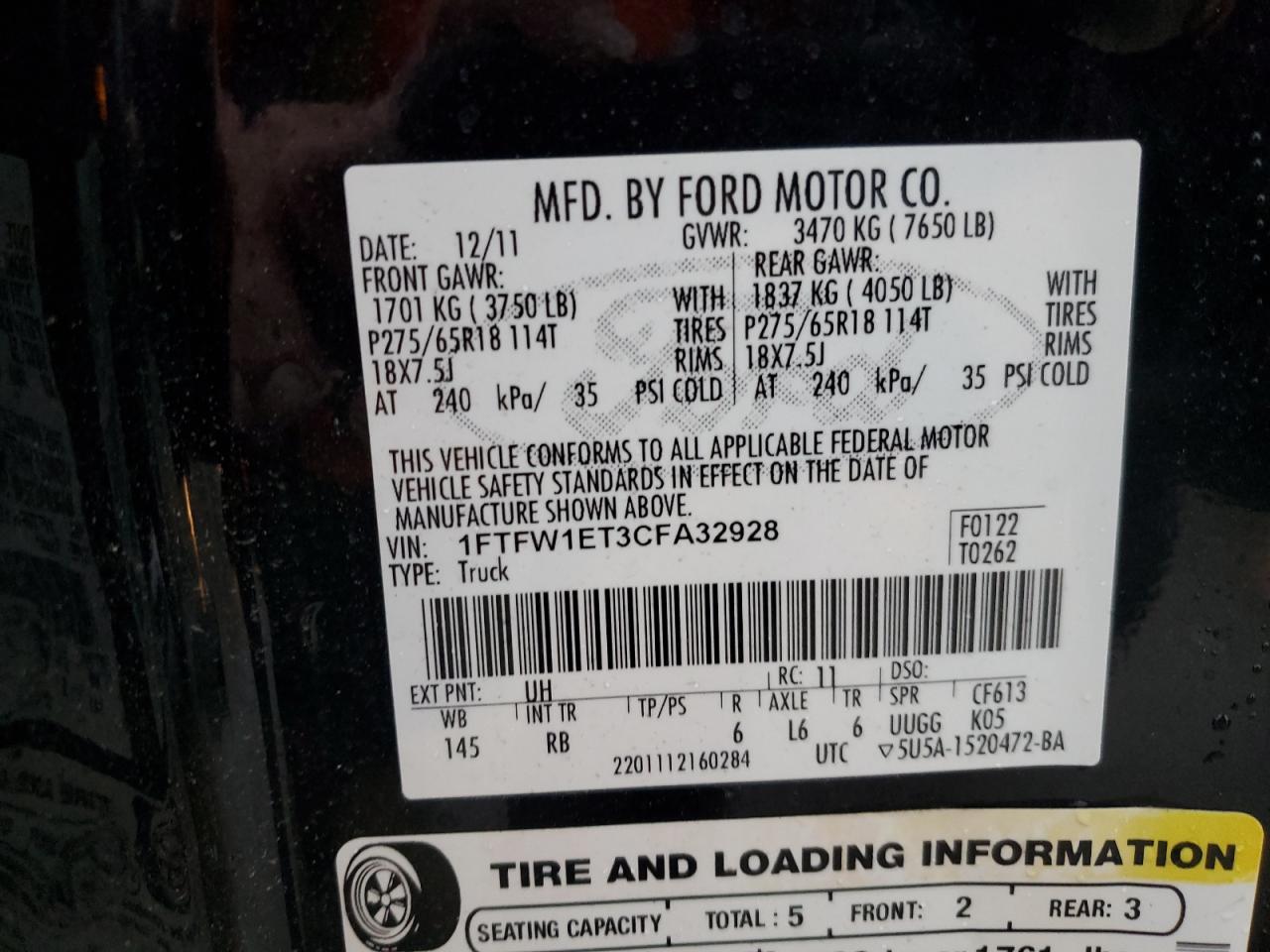 2012 FORD F-150