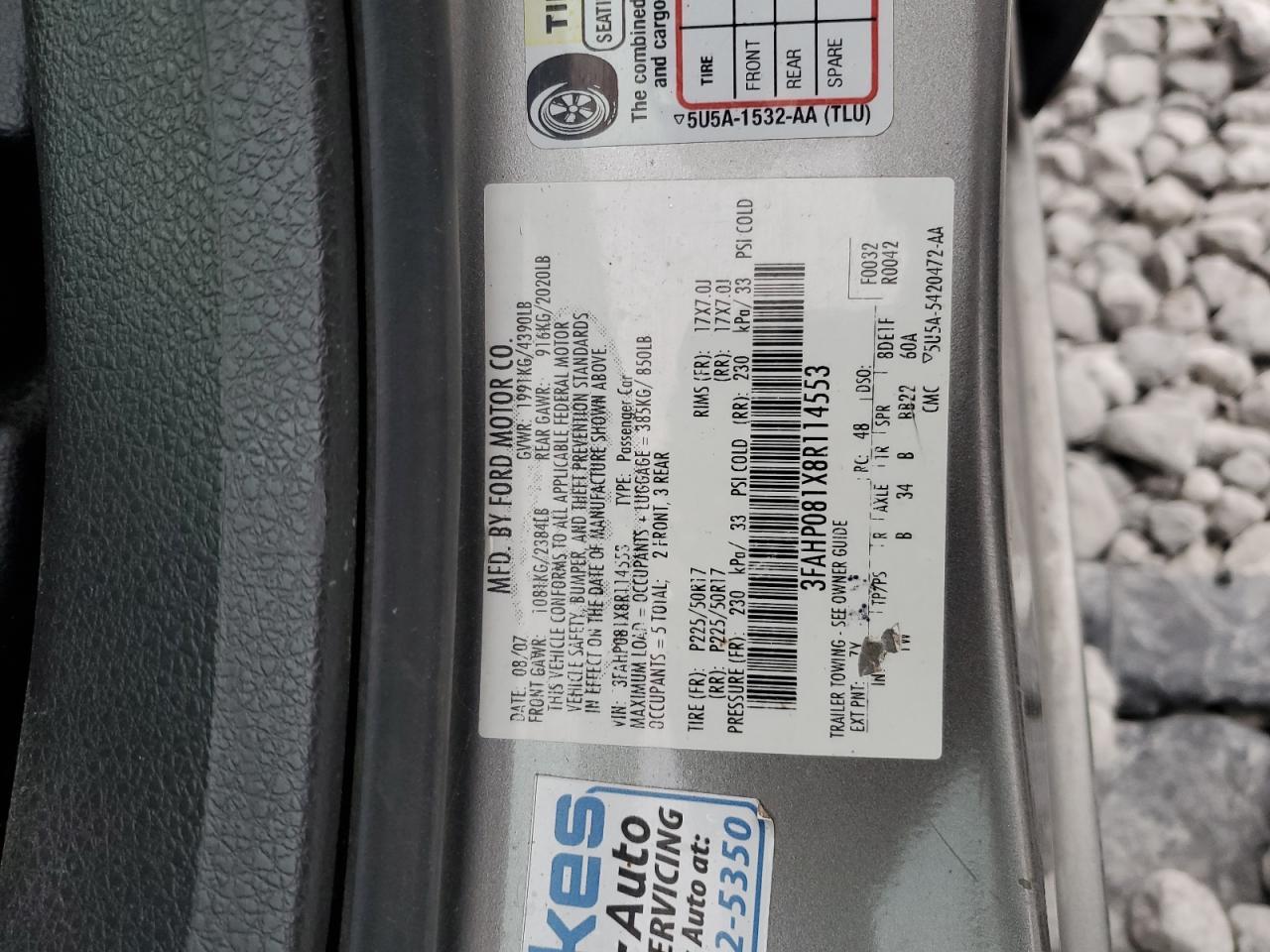 2008 FORD FUSION