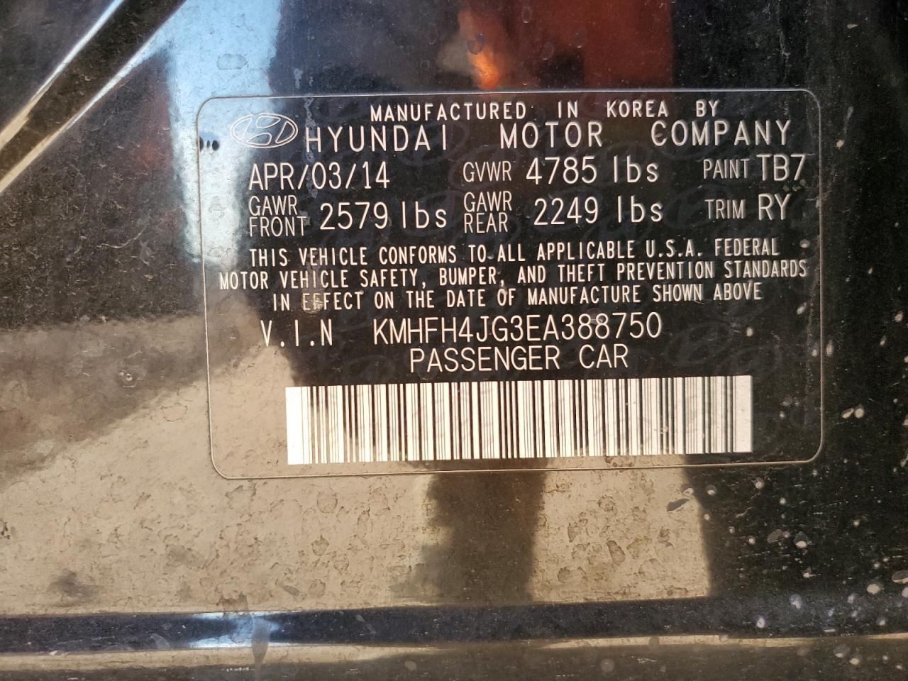 2014 HYUNDAI Azera