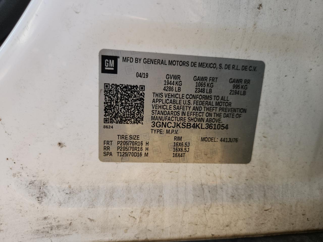2019 CHEVROLET TRAX