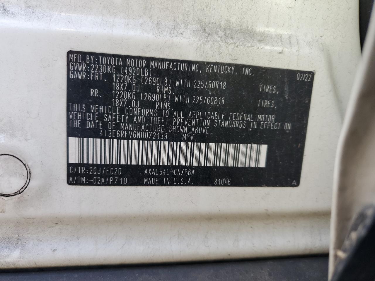 2022 TOYOTA RAV4