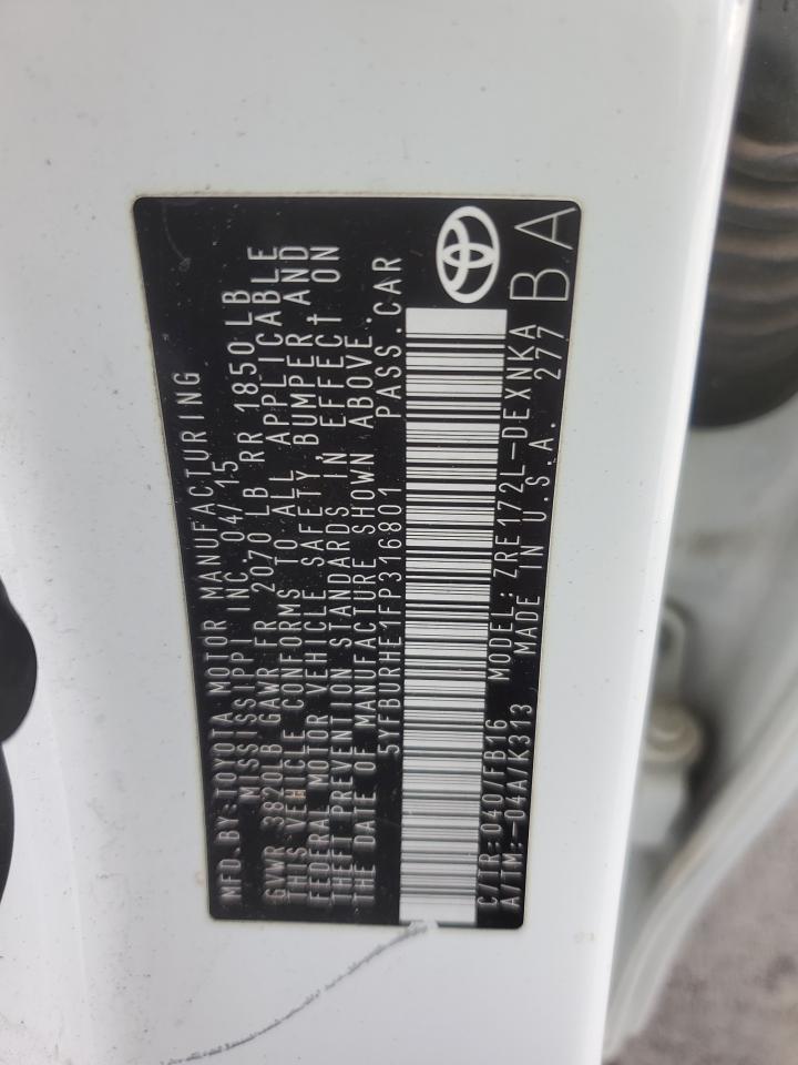 2015 TOYOTA COROLLA