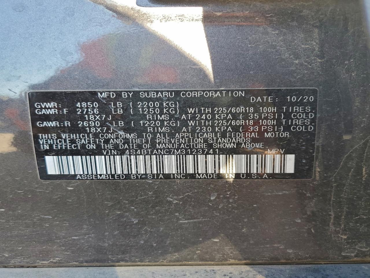 2021 SUBARU Outback
