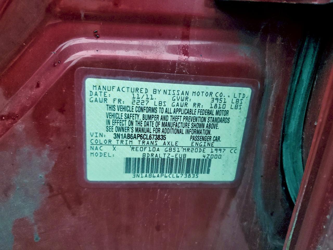 2012 NISSAN SENTRA