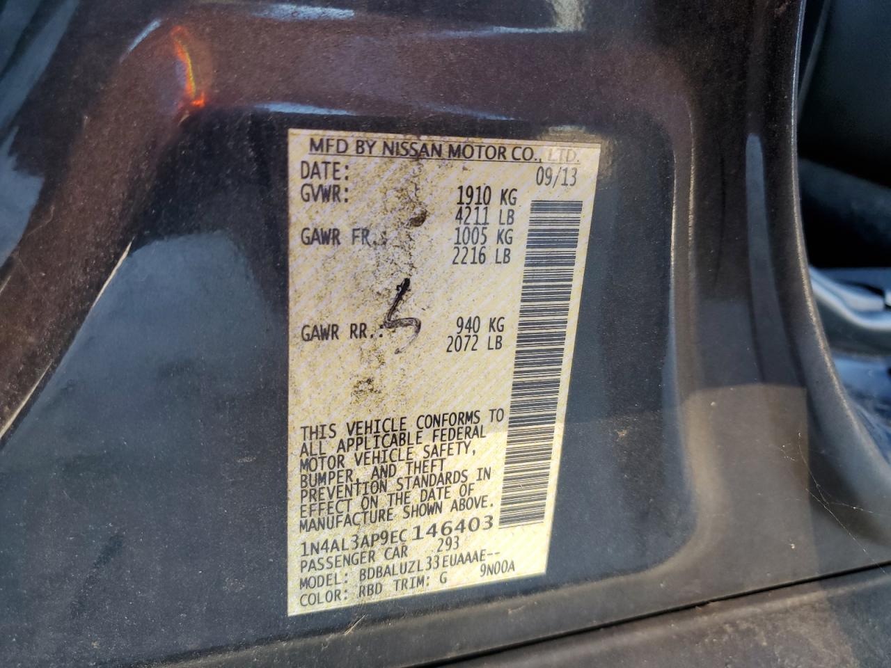 2014 NISSAN ALTIMA