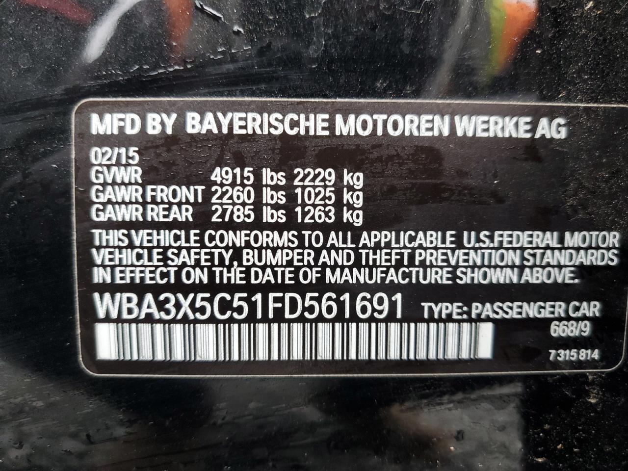 2015 BMW 3 SERIES