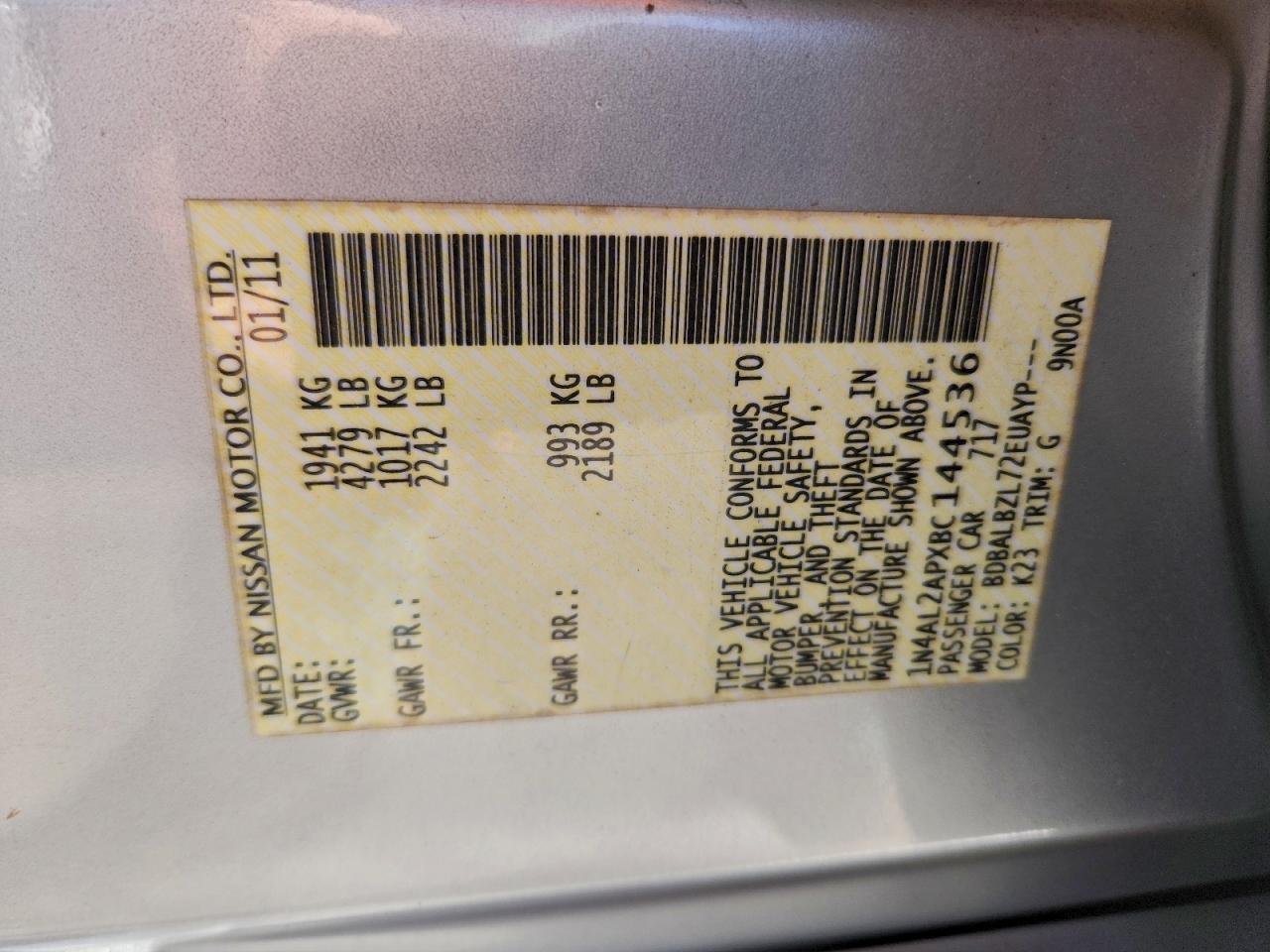 2011 NISSAN ALTIMA