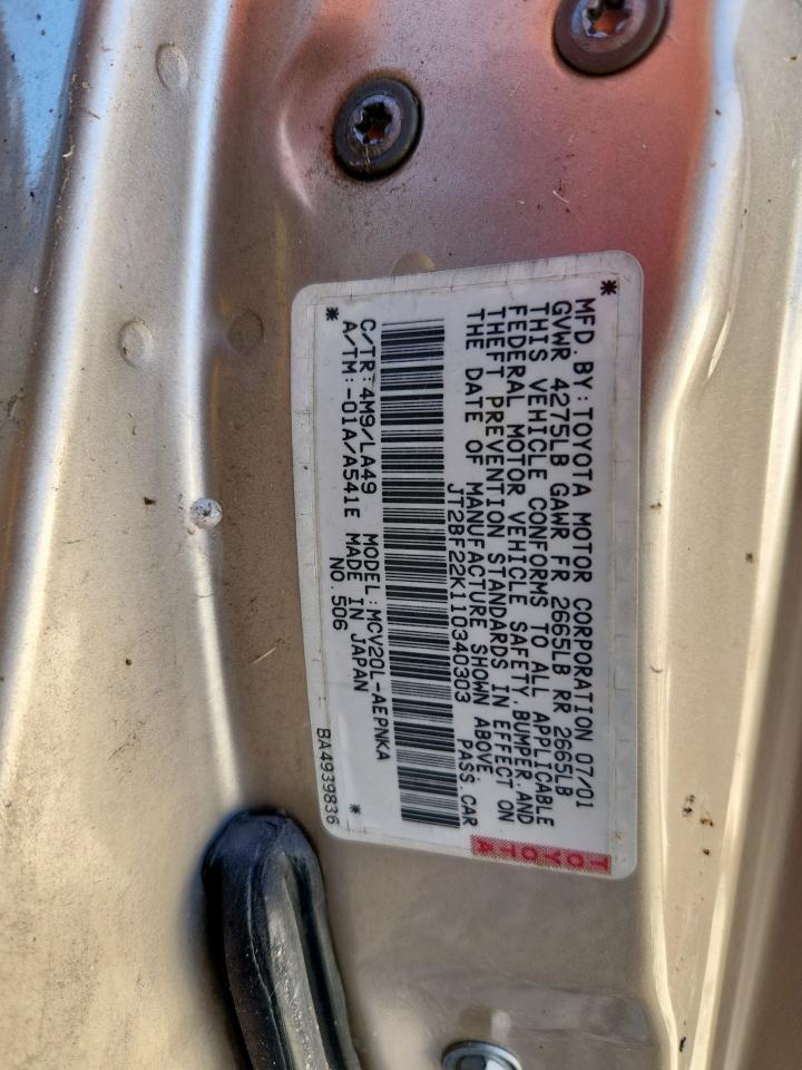 2001 TOYOTA CAMRY