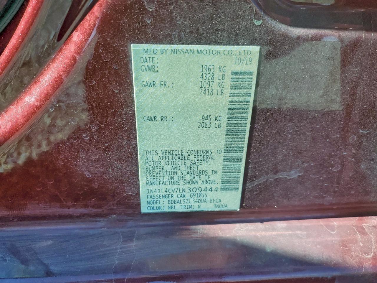 2020 NISSAN ALTIMA