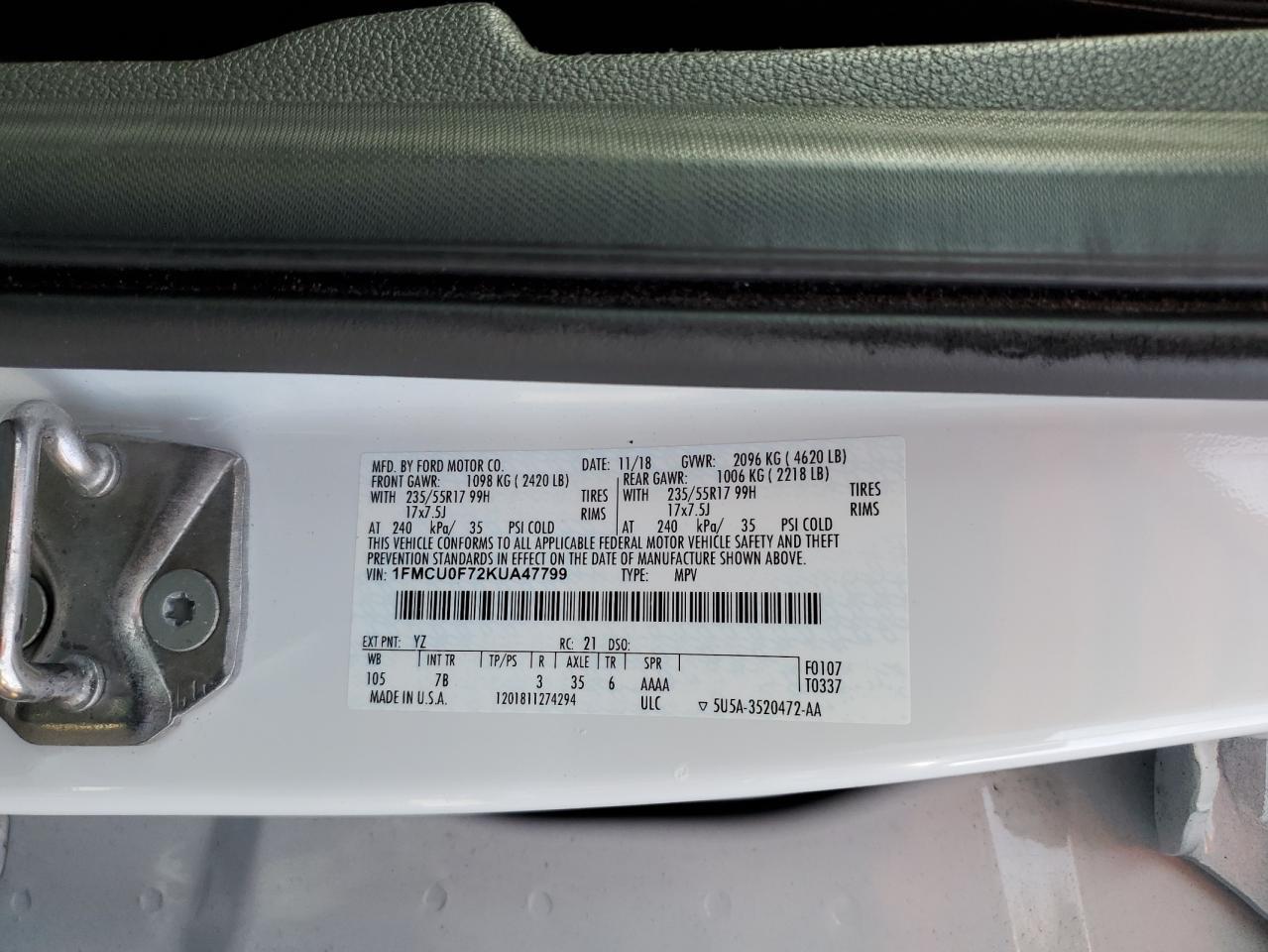2019 FORD ESCAPE