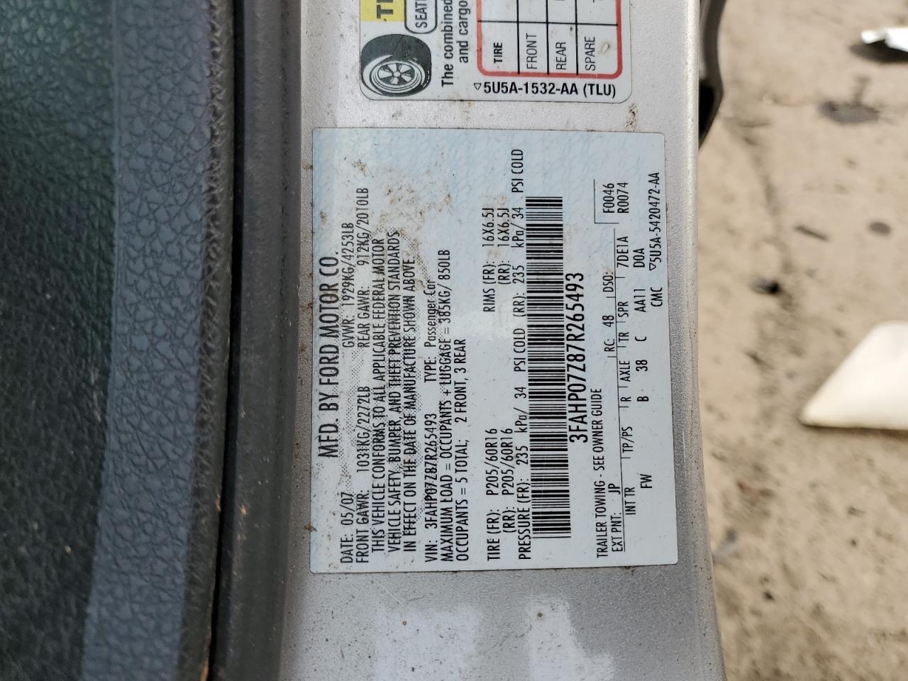 2007 FORD FUSION