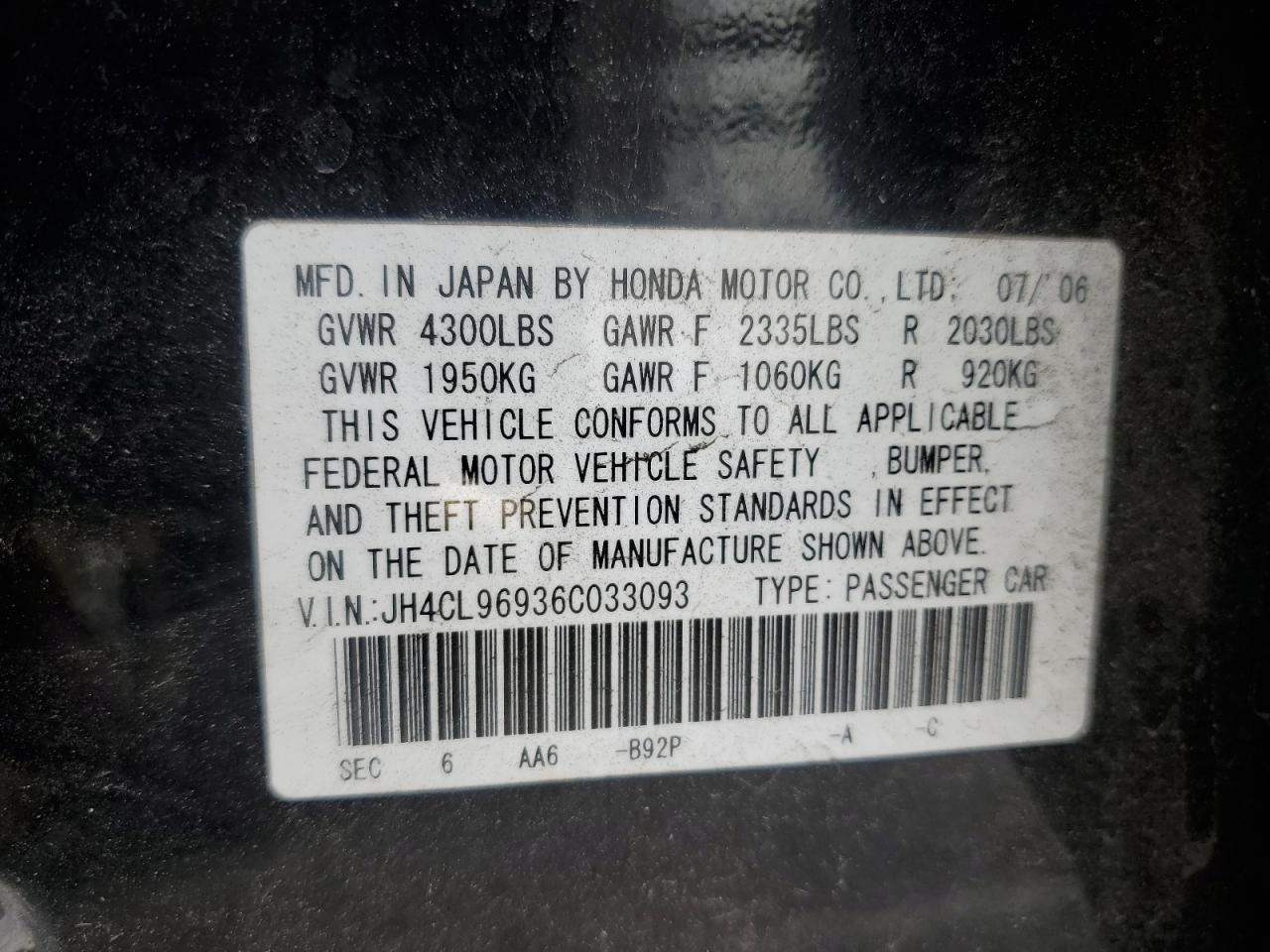 2006 ACURA TSX