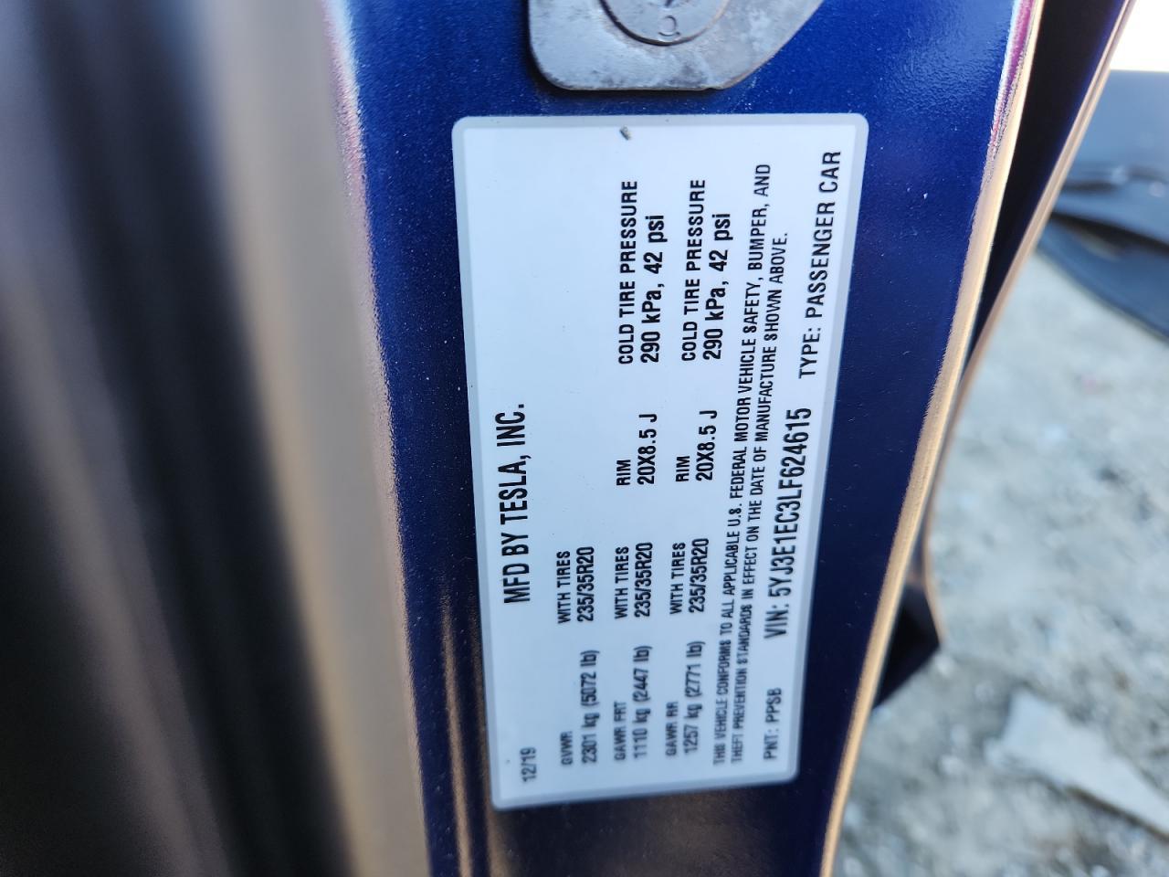2020 TESLA MODEL 3
