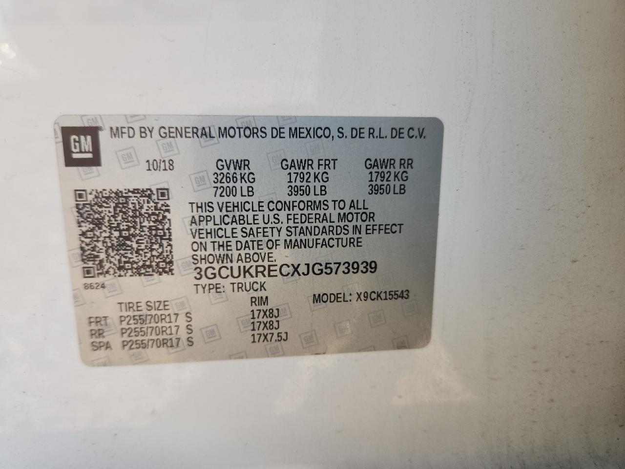 2018 CHEVROLET SILVERADO 1500