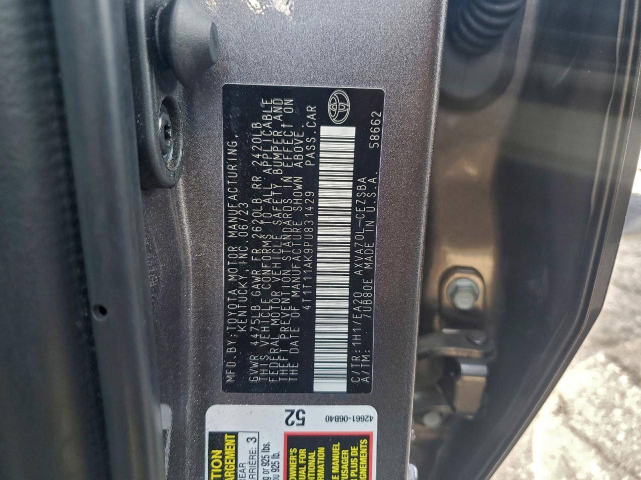 2023 TOYOTA CAMRY