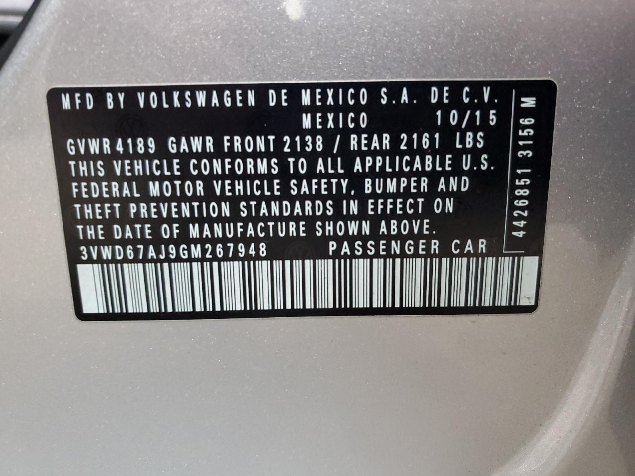 2016 VOLKSWAGEN JETTA