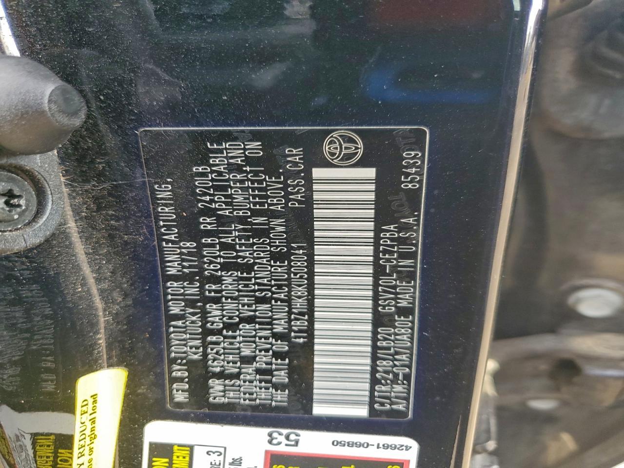 2019 TOYOTA CAMRY