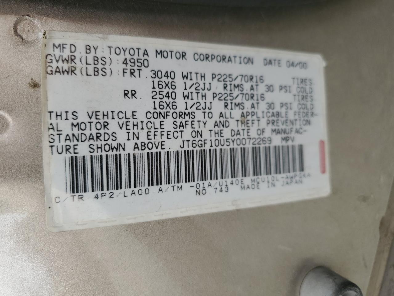 2000 LEXUS Rx 300
