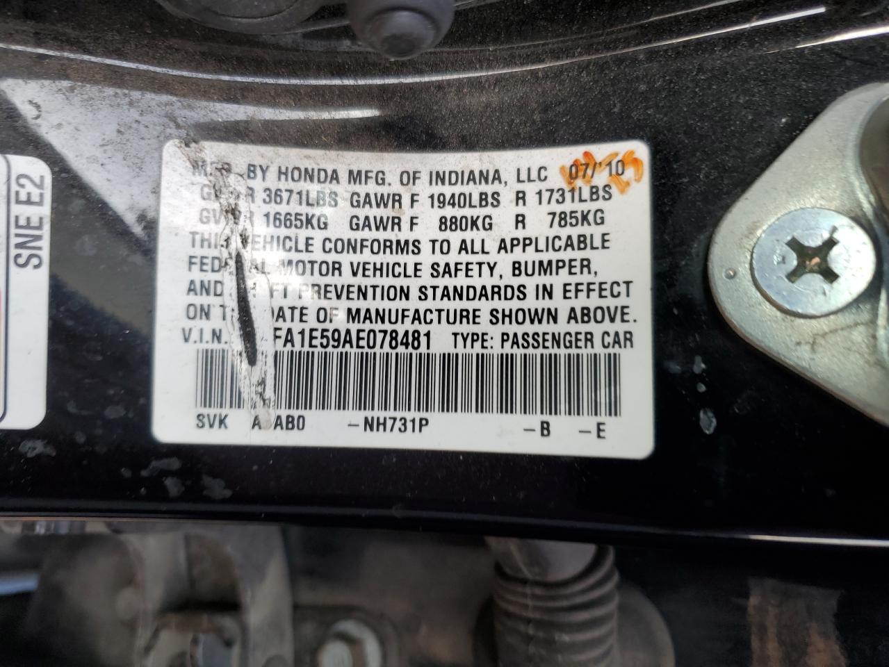 2010 HONDA CIVIC