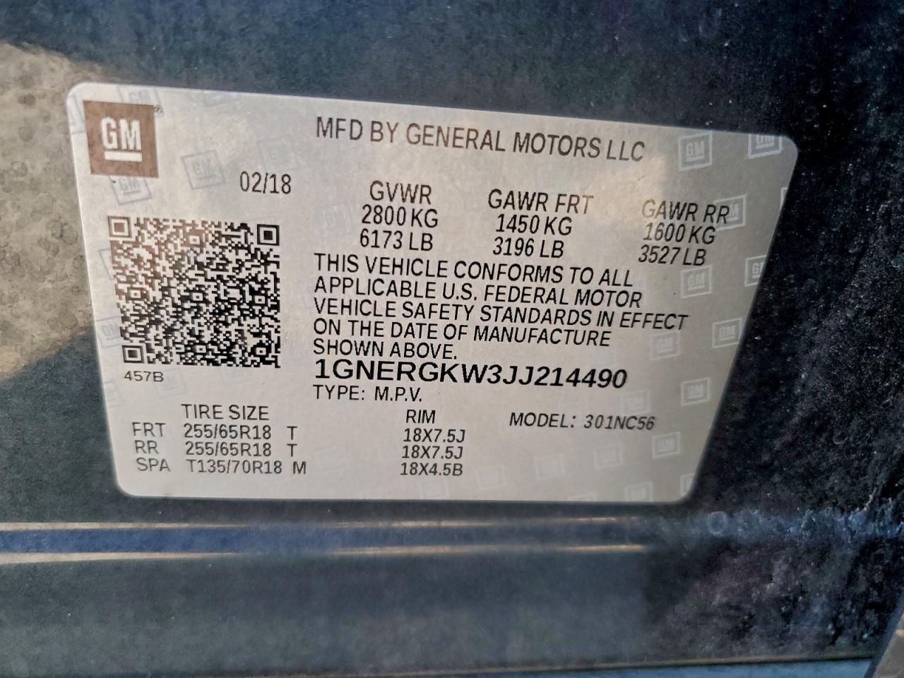 2018 CHEVROLET TRAVERSE