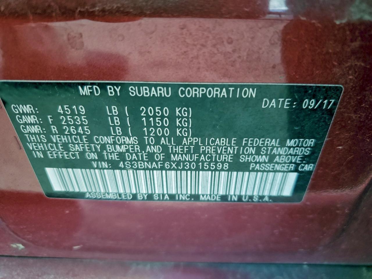 2018 SUBARU Legacy