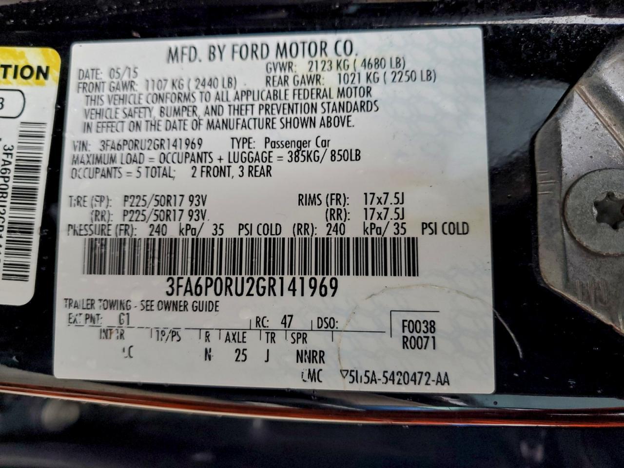 2016 FORD FUSION