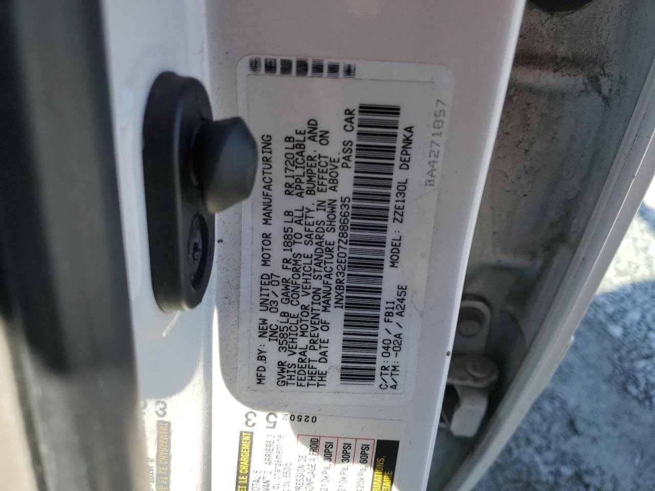 2007 TOYOTA COROLLA