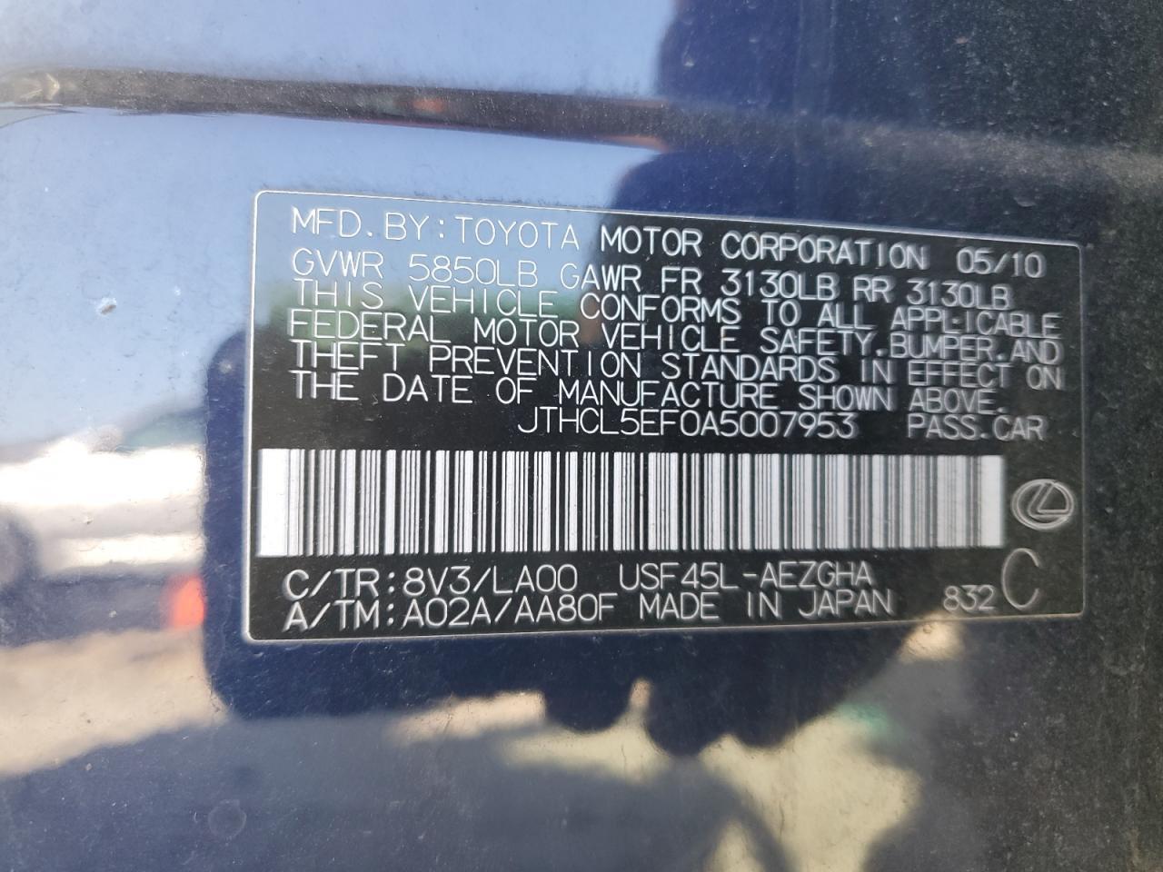 2010 LEXUS LS 460