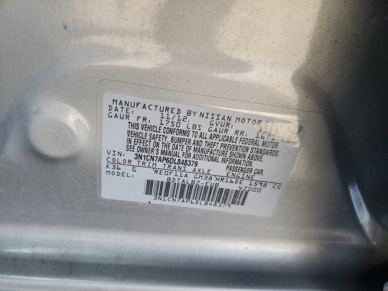 2013 NISSAN VERSA
