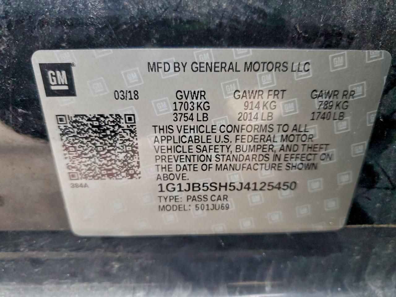 2018 CHEVROLET SONIC