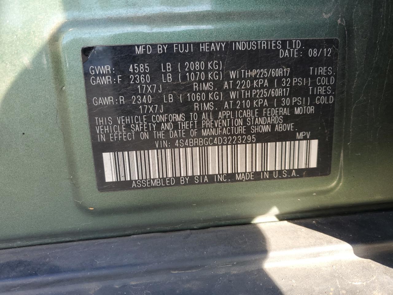 2013 SUBARU Outback