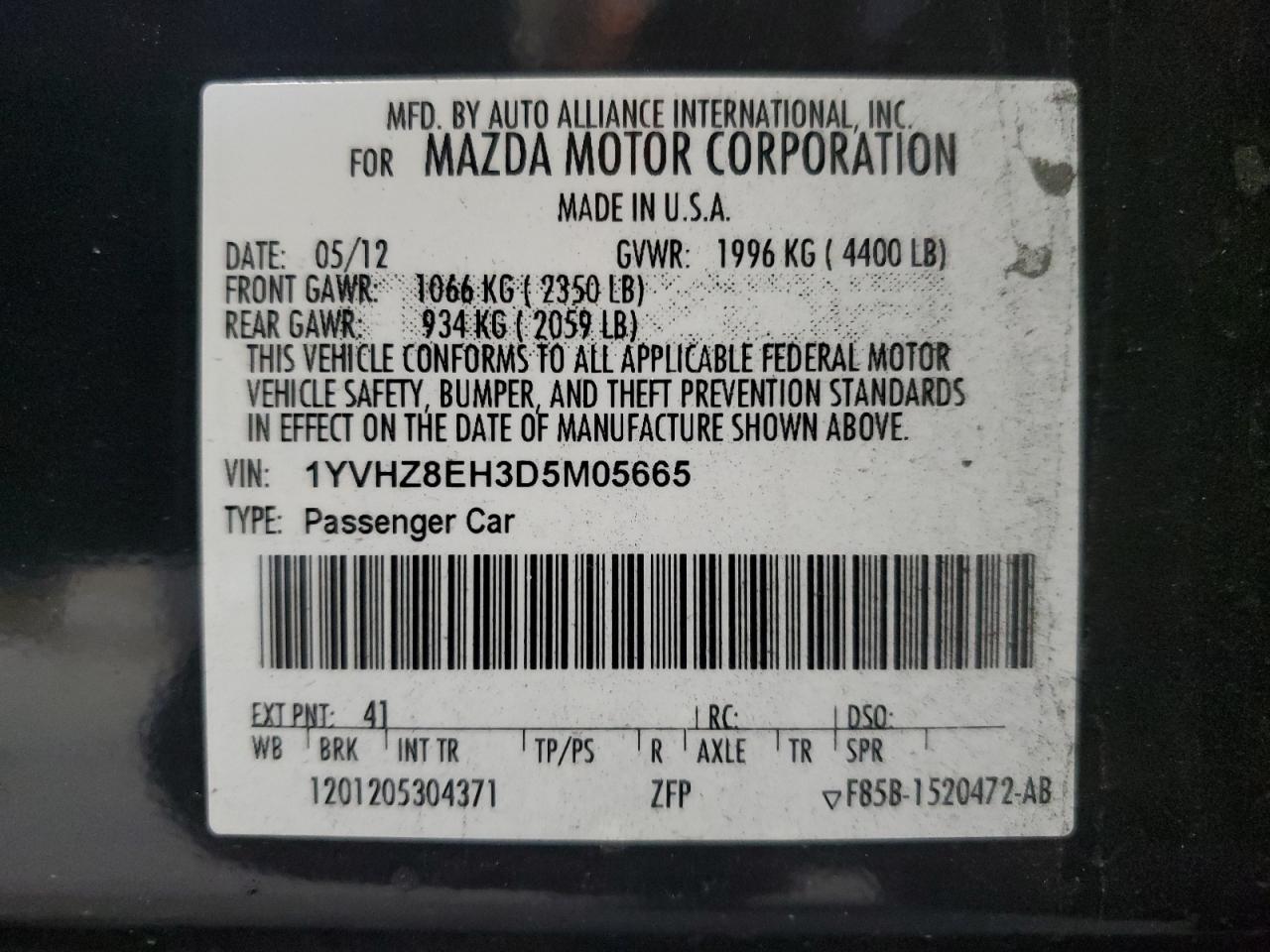 2013 MAZDA 6